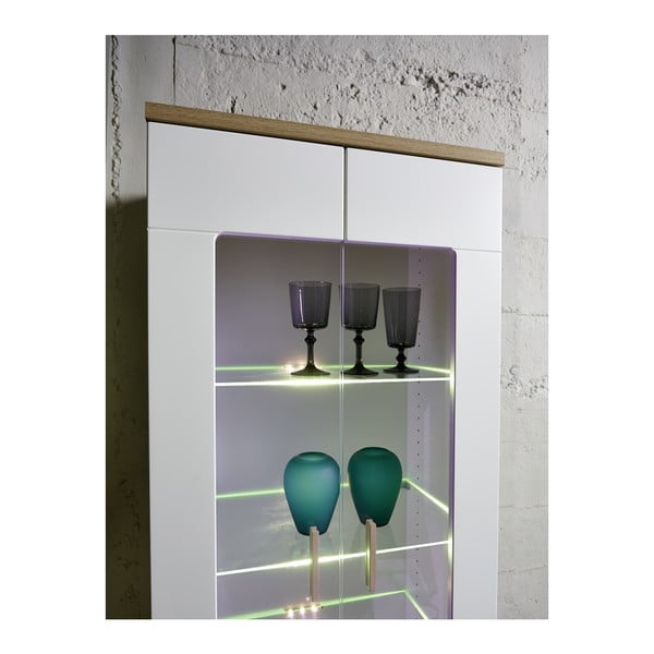 Vitrină înaltă Germania Oslo, alb-image-2