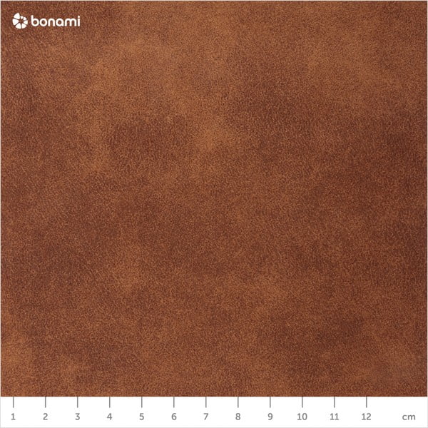 Puf cu husă din piele sintetică Actona Doria, ⌀ 60 cm, maro coniac-image-4