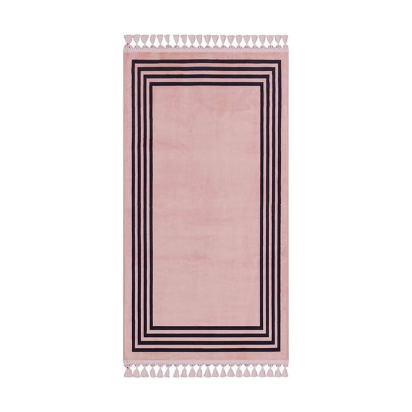 Covor tip traversă  roz lavabil 300x100 cm - Vitaus