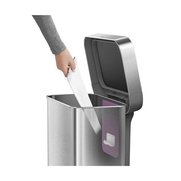 Coș de gunoi argintiu cu pedală din oțel 45 l – simplehuman-image-4