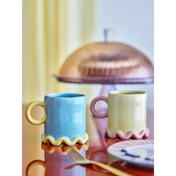 Căni galben-deschis/albastru-deschis 2 buc. din ceramică 350 ml Polly – Bloomingville-image-1