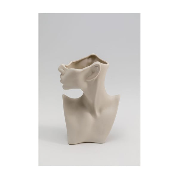 Vază bej din ceramică pictată manual Body Art – Kare Design