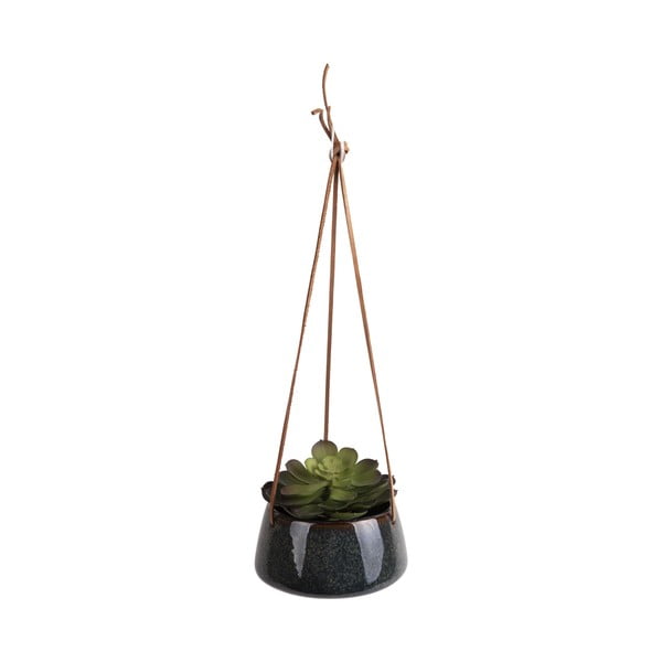 Ghiveci din ceramică suspendat PT LIVING Unique, ø 20,5 cm, verde închis-image-2