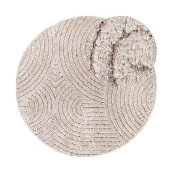 Covor bej rotund ø 160 cm Panglao New York Taupe – Elle Decoration