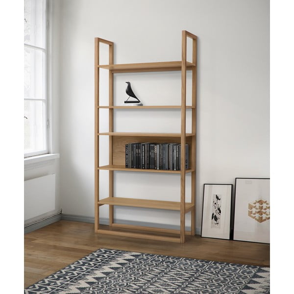 Bibliotecă în culoare naturală cu aspect de lemn de stejar 90x185 cm Newest – Woodman-image-1