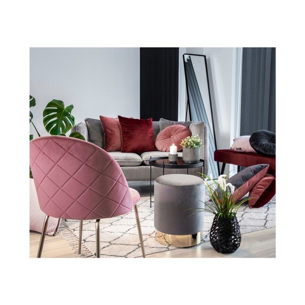 Pernă cu husă din catifea House Nordic Luso, ø 45 cm, gri-image-3