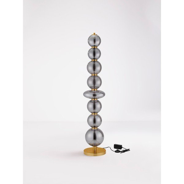 Lampadar gri LED cu intensitate reglabilă din metal cu abajur din sticlă (înălțime 140 cm) Navi – Nova Luce-image-4