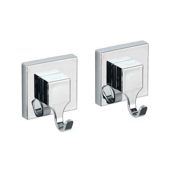 Set de accesorii de baie argintiu lucios autoadeziv din plastic Quadro – Wenko-image-3