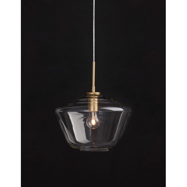 Lustră aurie din sticlă cu abajur din sticlă ø 30 cm Prisma – Nova Luce-image-1