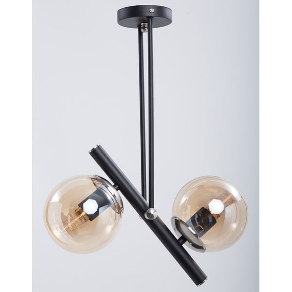 Plafonieră neagră cu abajur din sticlă ø 15 cm Libra – Squid Lighting-image-1