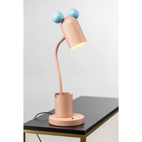 Veioză albastru-deschis/roz cu abajur din metal (înălțime 50 cm) Mouse – GTV-image-1