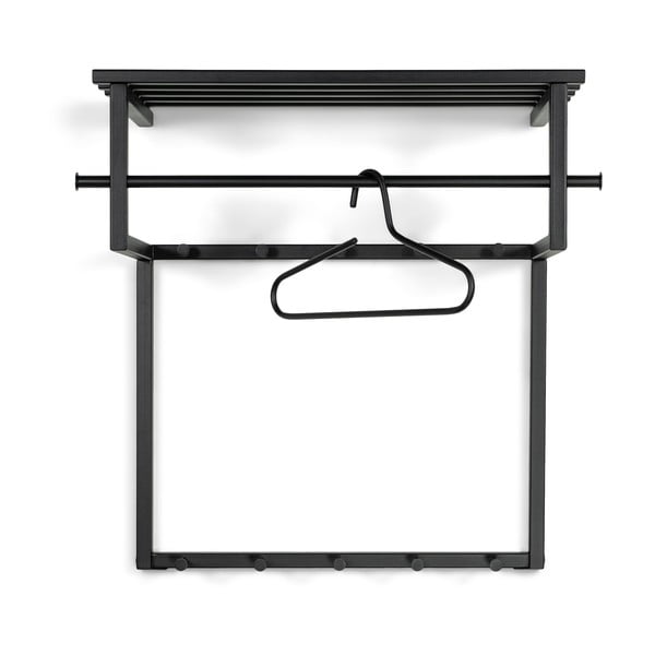 Cuier de perete negru cu raft din metal 76 cm Rizzoli – Spinder Design-image-2