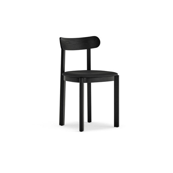 Scaun de dining negru cu aspect de lemn de frasin Nara – Teulat