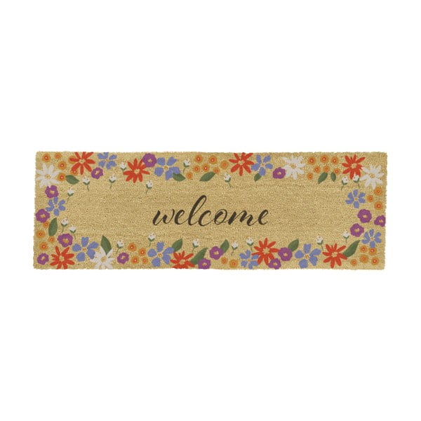 Covoraș de intrare din fibre de nucă de cocos 40x120 cm Welcome Floral – Artsy Doormats