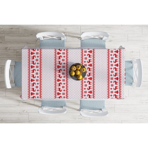 Față de masă din amestec de bumbac cu model de Crăciun Minimalist Cushion Covers Xmass Knit, 140 x 180 cm-image-1