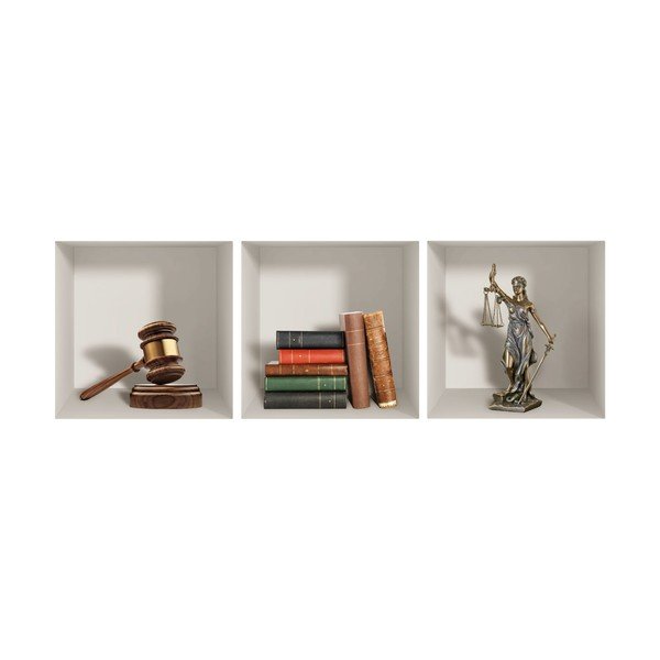 Set 3 autocolante 3D pentru perete Ambiance Justice-image-2