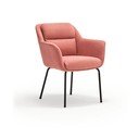 Scaun de living roz cu cotiere tapițat Sadira – Teulat