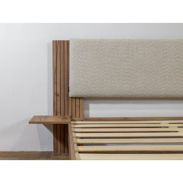 Pat matrimonial bej cu somieră 140x190 cm Lior – Bobochic Paris-image-4