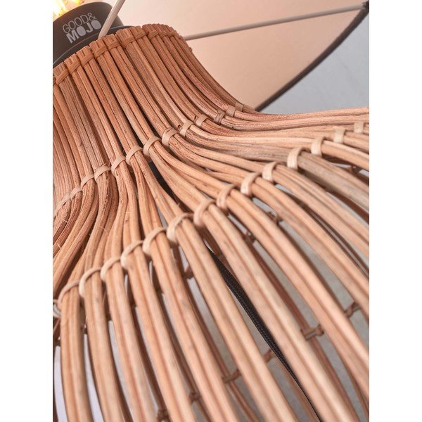 Veioză gri închis/în culoare naturală cu abajur textil (înălțime 60 cm) Kalahari – Good&Mojo-image-3