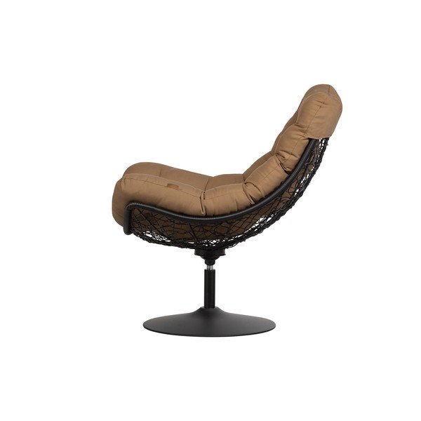 Fotoliu rotativ pentru grădină cu șezut din ratan WOOOD Vive, maro-image-3