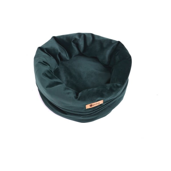 Pătuț pentru animale de companie, din catifea, verde închis ø 40 cm Basket Royal - Petsy-image-3