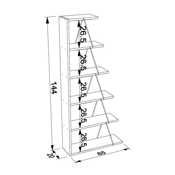 Bibliotecă cu aspect de lemn de nuc Rafevi Tars Mini-image-4
