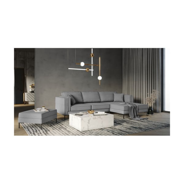 Colțar cu șezlong parte dreaptă Milo Casa Attilio, gri-image-4