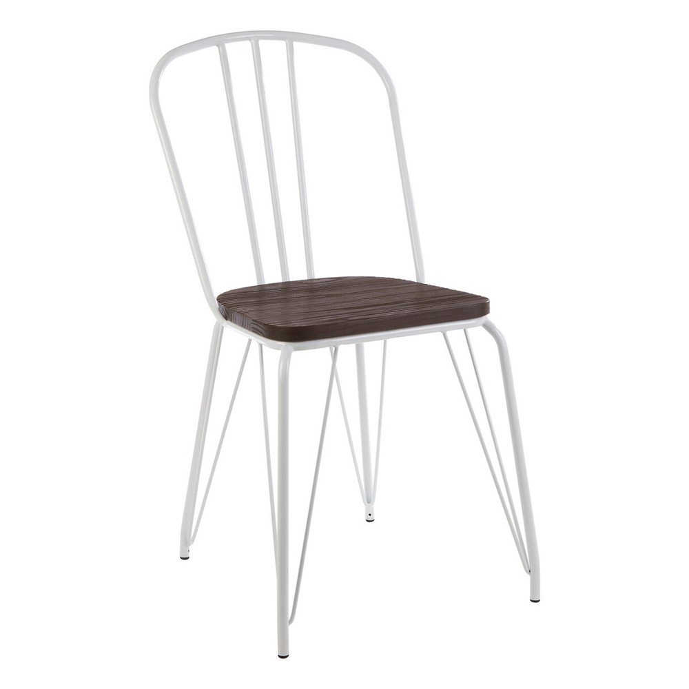 Scaun de dining alb/în culoare naturală din lemn de ulm District – Premier Housewares