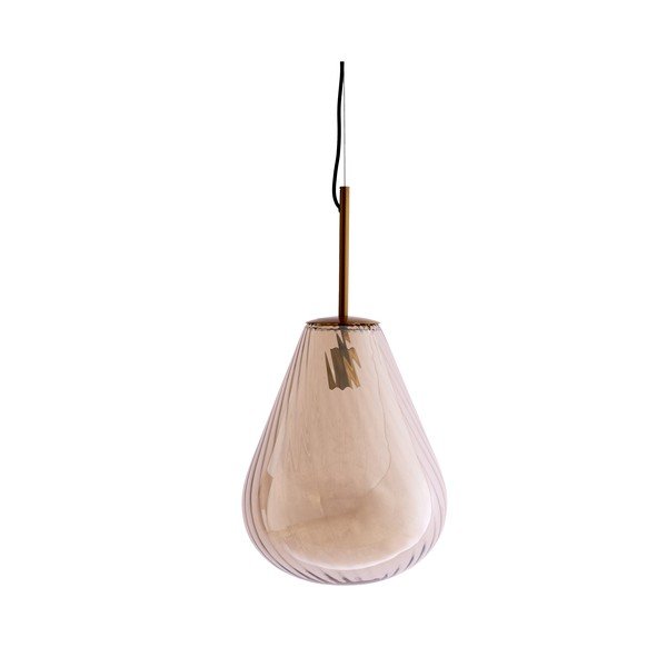 Lustră chihlimbar cu abajur din sticlă Leona – Light & Living