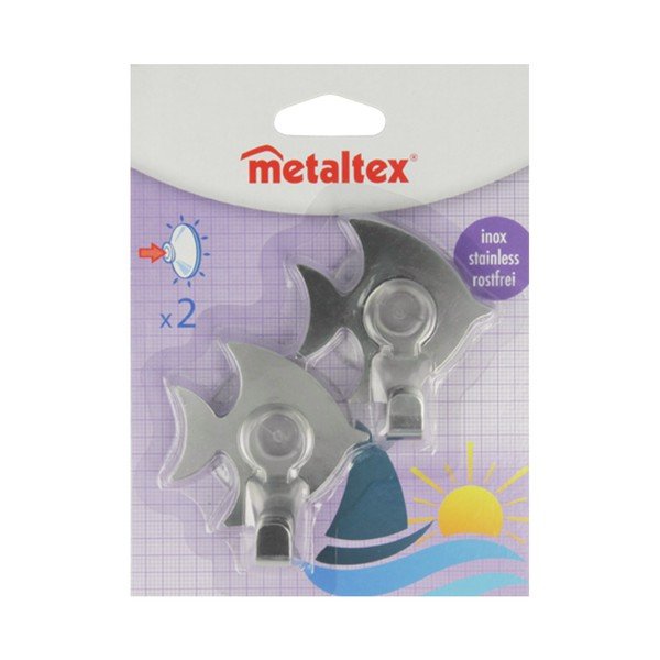 Set 2 cârlige cu ventuză Metaltex Pesce-image-2