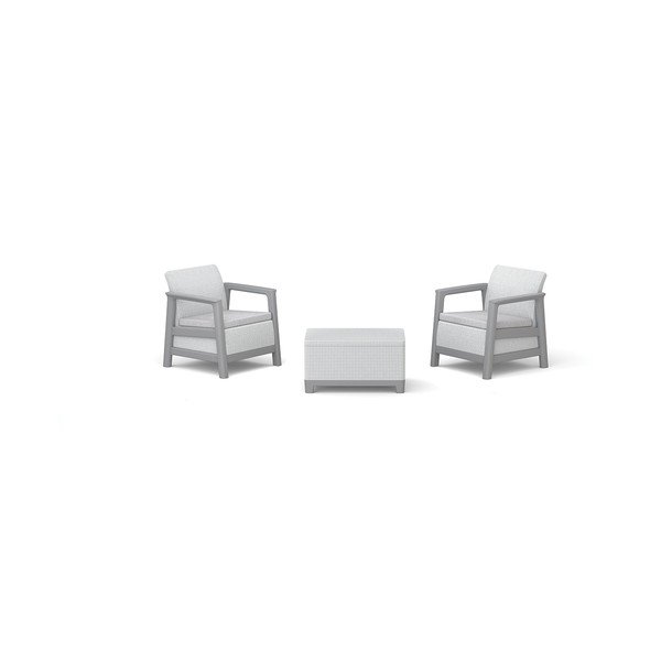 Set mobilier de grădină gri deschis pentru 2 persoane Scandi Linea – Keter