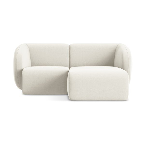 Colțar bej cu tapițerie din catifea (cu colț pe partea dreaptă/cu șezlong) Lani – Makamii