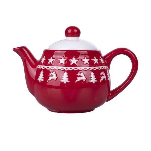 Ceainic din ceramică roșu-alb 520 ml Xmas - VDE Tivoli 1996-image-2
