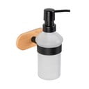 Dozator de săpun lichid negru/în culoare naturală autoadeziv din sticlă 300 ml Orea Bamboo – Wenko