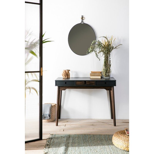 Masă tip consolă cu picioare din lemn de pin Marckeric Kiara, gri-image-1