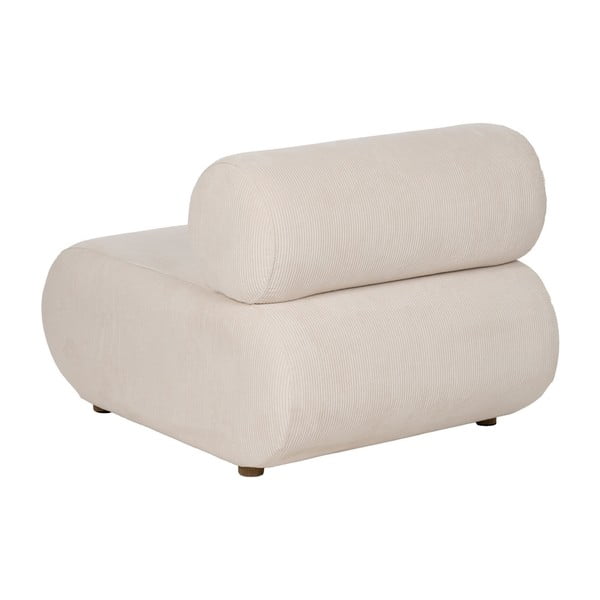 Fotoliu crem cu tapițerie din catifea reiată – Ixia-image-3