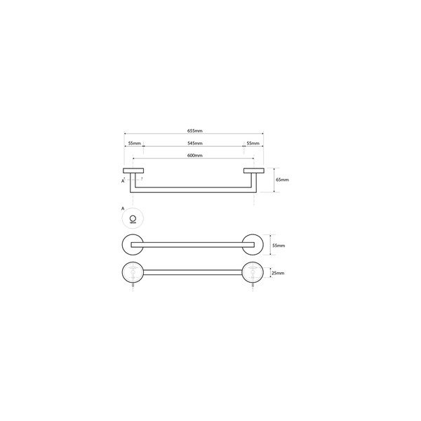 Suport de prosoape din inox Sapho X-Steel, lățime 65 cm-image-1