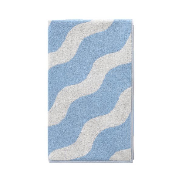 Prosop alb/albastru deschis din bumbac 90x150 cm Waves – Jotex