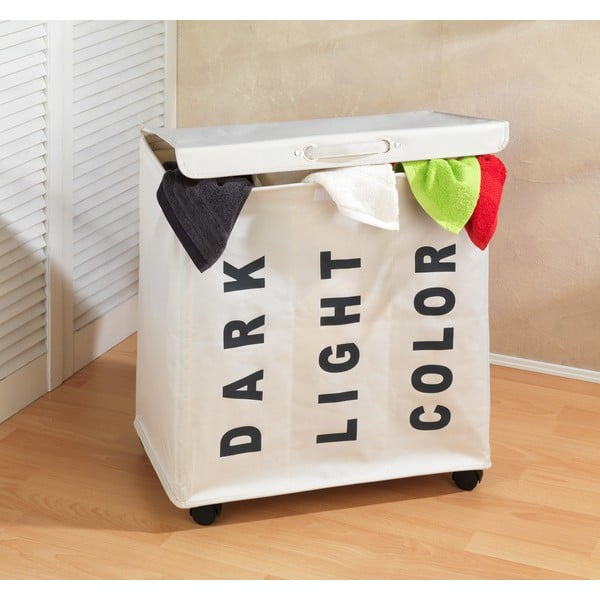 Coș triplu pentru rufe Wenko Trivo, bej, 117,6 l-image-1