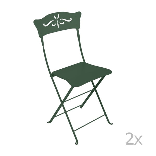 Set 2 scaune grădină pliabile Fermob Bagatelle, verde închis