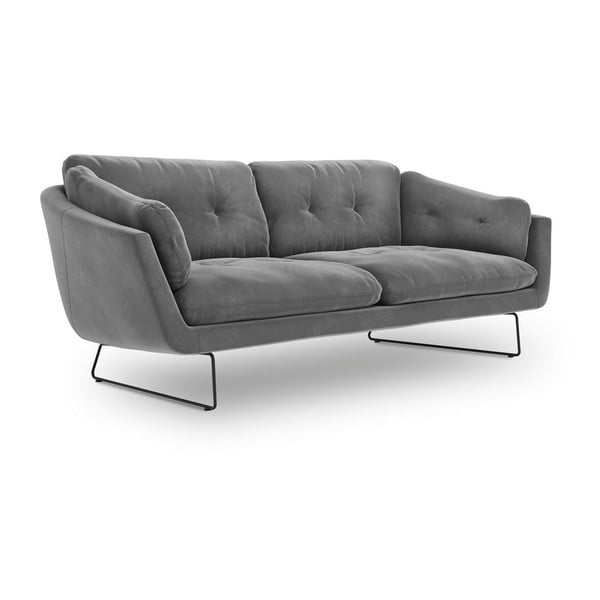 Canapea cu tapițerie de catifea Windsor & Co Sofas Gravity, gri-image-2