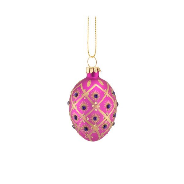 Globuri de Crăciun 4 buc. din sticlă 4 cm Diamante Oval – Sass & Belle-image-1