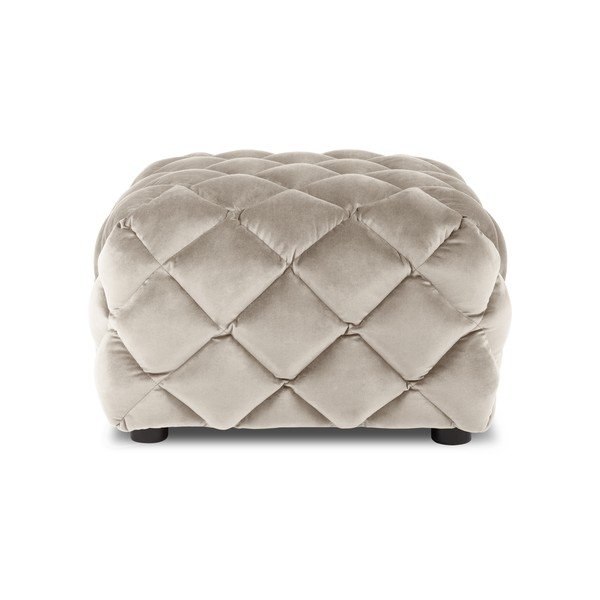 Taburet alb/crem cu tapițerie din catifea Flandrin – Interieurs 86-image-2