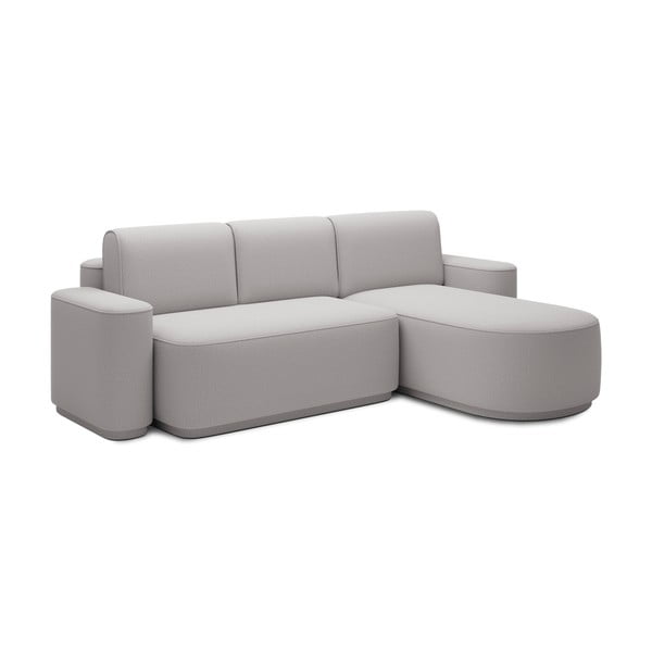 Colțar gri deschis extensibil/cu spațiu de depozitare cu tapițerie din chenille (cu colț pe partea dreaptă/cu șezlong) Aurumm – ELTAP-image-2