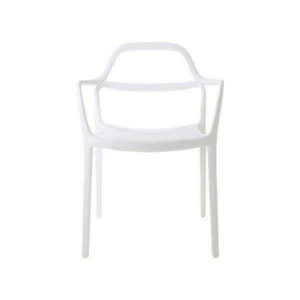 Scaune de dining albe cu cotiere/stivuibile 2 buc. din plastic Karlaby – Jotex-image-3