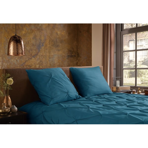 Lenjerie de pat albastru petrol din microfibră pentru pat dublu/extinsă 200x220 cm Pure Elegance – Good Morning-image-1