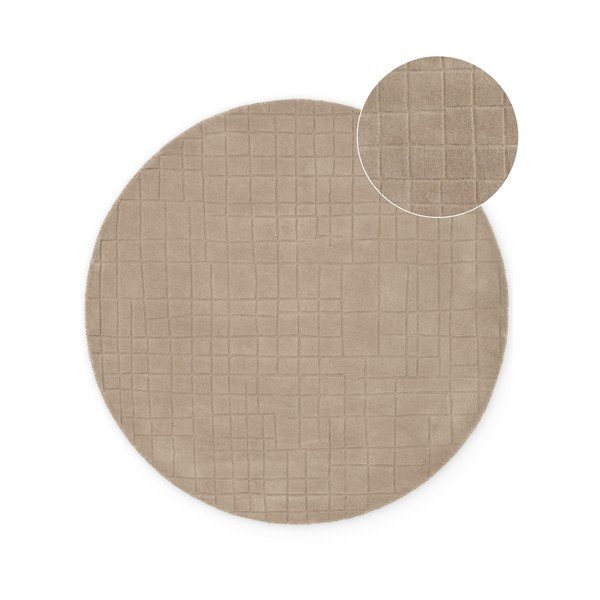 Covor maro rotund din lână ø 160 cm Kenso – Villeroy&Boch