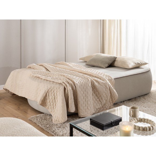 Canapea maro/taupe extensibilă/cu spațiu de depozitare cu tapițerie din catifea 210 cm Saga – Ropez-image-3