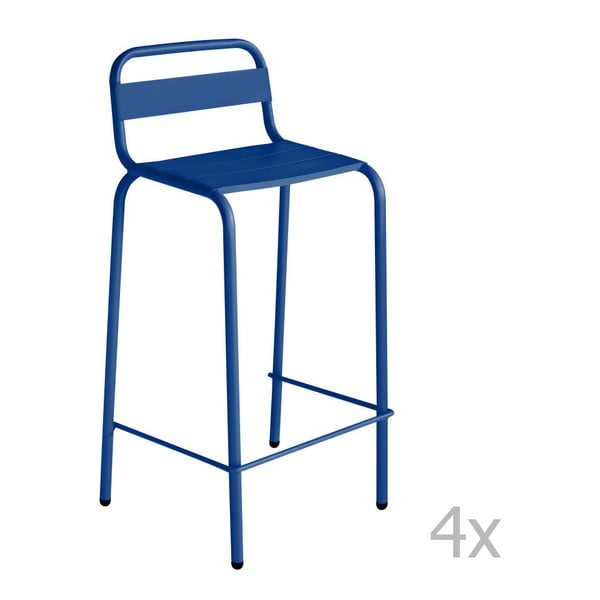 Set 4 scaune de bar Isimar Barcelonita, albastru