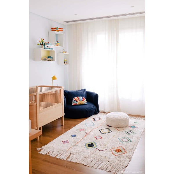 Covor crem lavabil/țesut manual din bumbac 140x200 cm Kaarol – Lorena Canals-image-1